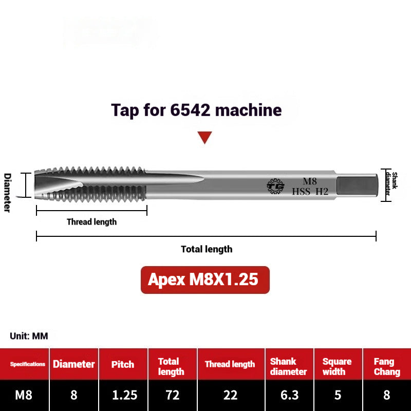 1089-Machine taps stainless steel special spiral apex straight flute taps fine-tooth tapping high-speed steel tapping drills Shandong Denso Pricision Tools Co.,Ltd.